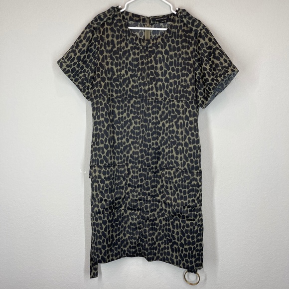 Banana Republic Short Sleeve Leopard Print Utility Sheath Dress - Picture 1 of 16
